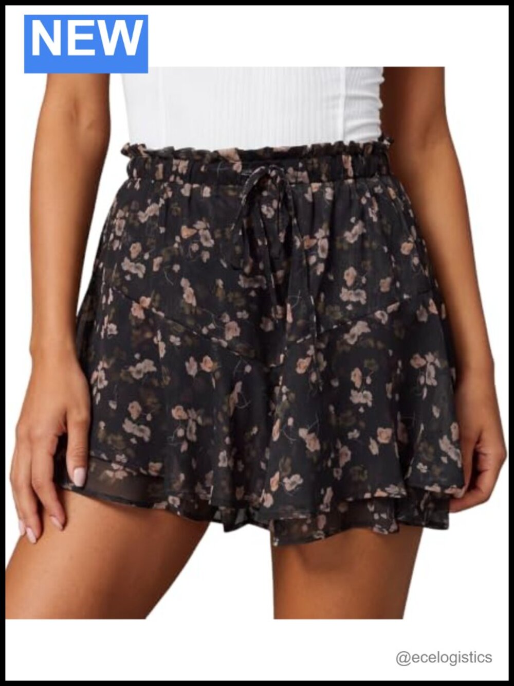 Flowy Ruffle Skort High Rise Shorts with Pockets Athletic Tennis Running